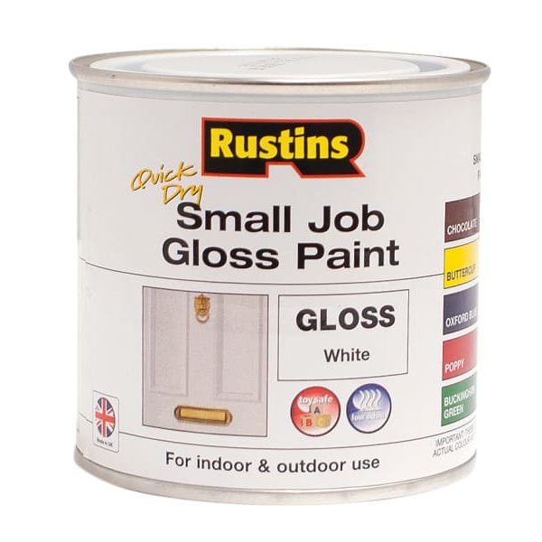 RUSTINS Quick Dry Small Job Gloss Paint White 250ml