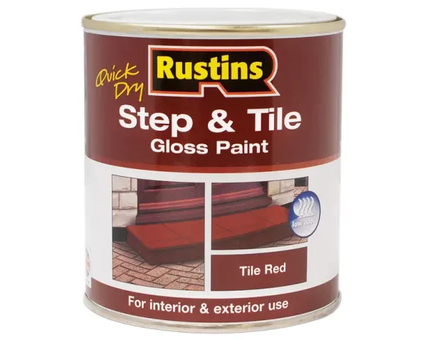 RUSTINS Quick Dry Step & Tile Paint Gloss Red 1 litre