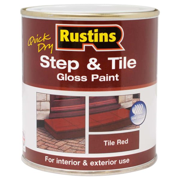 RUSTINS Quick Dry Step & Tile Paint Gloss Red 2.5 litre