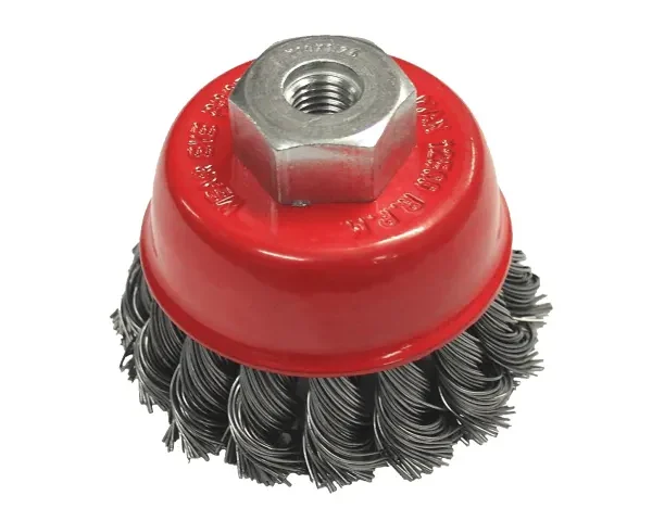 FAITHFULL Wire Cup Brush Twist Knot 65mm M14x2, 0.50mm Steel Wire