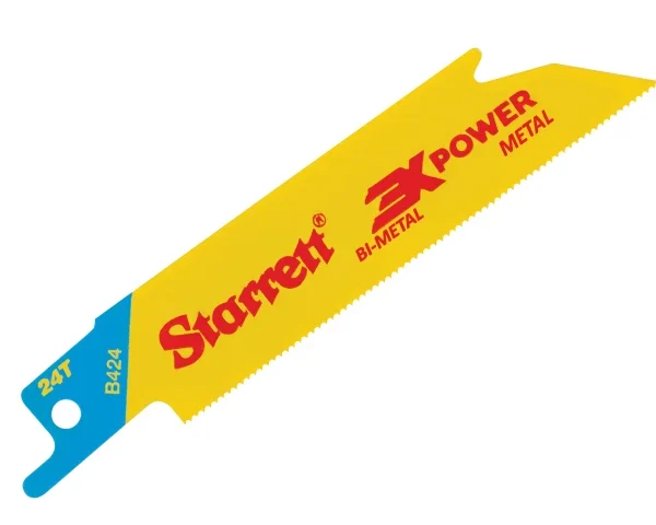 STARRETT B424-5 Bi-Metal Reciprocating Blade, Metal Straight 100mm 24 TPI (Pack 5)