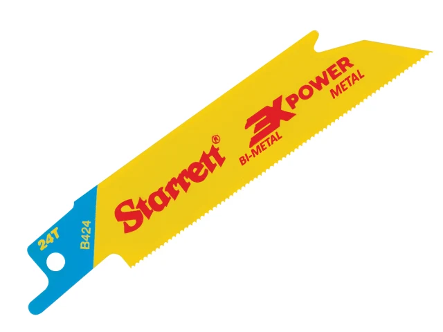 STARRETT B424-5 Bi-Metal Reciprocating Blade, Metal Straight 100mm 24 TPI (Pack 5)