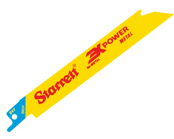 STARRETT B624-5 Bi-Metal Reciprocating Blade, Metal Straight 152mm 24 TPI (Pack 5)