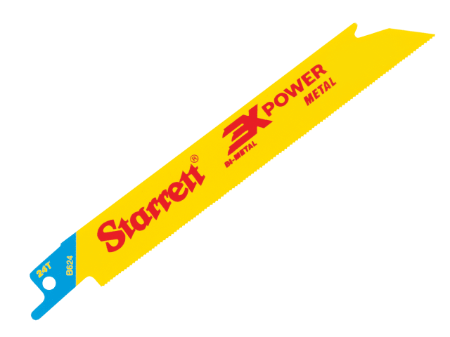 STARRETT B624-5 Bi-Metal Reciprocating Blade, Metal Straight 152mm 24 TPI (Pack 5)
