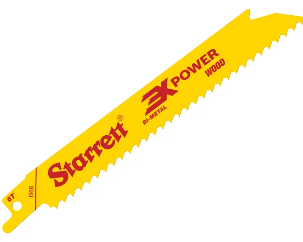 STARRETT B66-5 Bi-Metal Reciprocating Blade, Wood Straight 152mm 6 TPI (Pack 5)