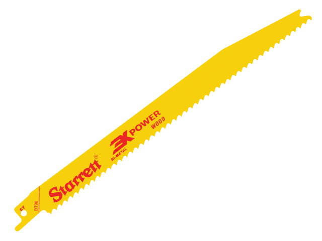 STARRETT BT96-5 Bi-Metal Reciprocating Blade, Wood Tapered 228mm 6 TPI (Pack 5)