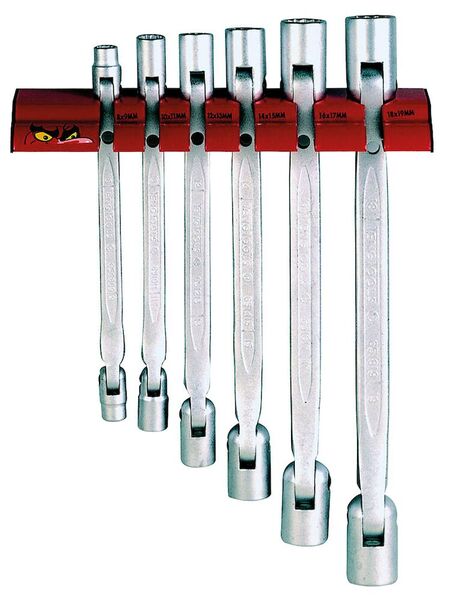 TENG WRDF06 Double Flex Wrench Set Wall Rack 6 Pieces