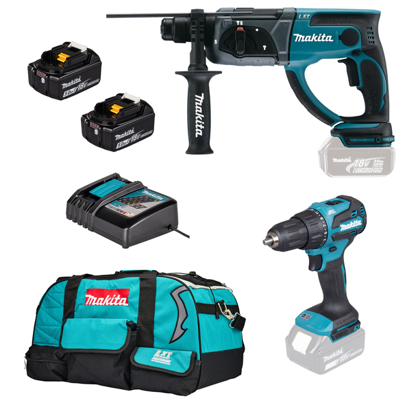Makita DLX2563T - 18v Li-ion 2 pcs Combo Kit ( 2 x 5.0Ah Li-ion batteries and charger DC18RC ) - Image 2